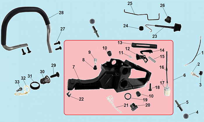 3 БАК - АМОРТИЗАТОР - ПРОБКА БЕНЗОПИЛА CHAMPION 362-18