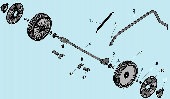 7 КОЛЕСА Газонокосилка CHAMPION LM5347EBS