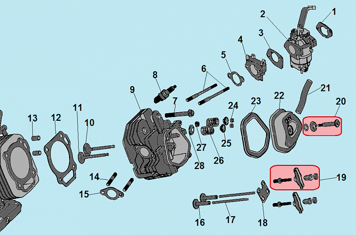 4 ДЕТАЛИ ДВИГАТЕЛЯ - БЛОК - СВЕЧА - ГОЛОВКА - КЛАПАНА - ПРОКЛАДКИ ГЕНЕРАТОР CHAMPION GG7500ES